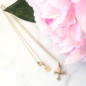 James Avery 14K Yellow Gold Cross & 16” Chain (HP)